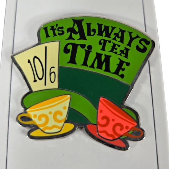 Disney Collectible Enamel Pin Alice Wonderland It's Always Tea Time Mad Hatter - Picture 3 of 7